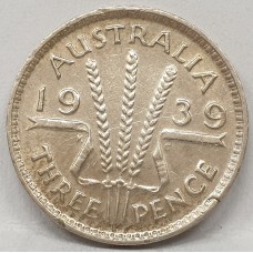 AUSTRALIA 1939 . THREEPENCE . NICE GRADE